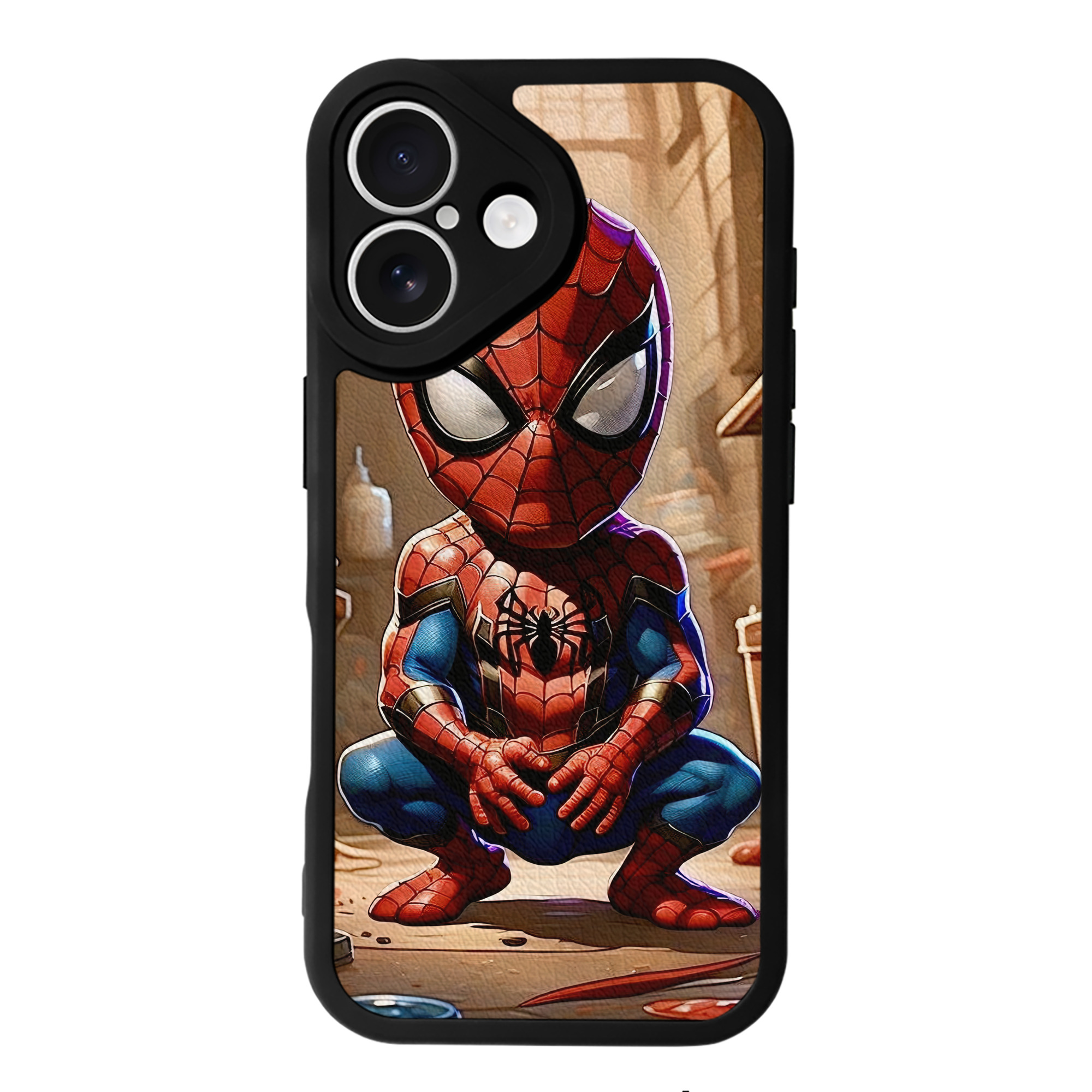 Spider Man スパイダーマン 【iPhone 16シリーズ対応】シリコンスマホケース（レザー調） 材質：シリコン